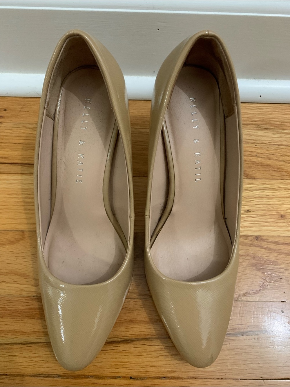 Beige Pointed-Toe Pumps